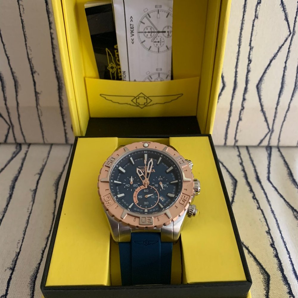 NIB Invicta Men's Aviator Stainless Steel Quartz Watch